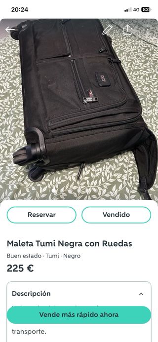 Maleta Portatrajes Tumi Negra con Ruedas