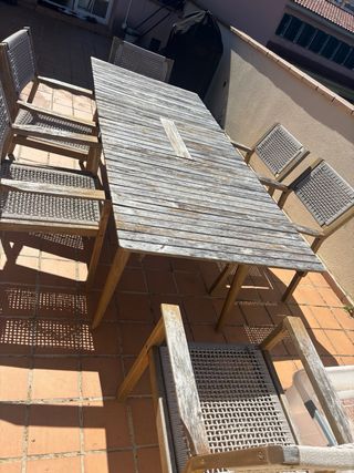 Mesa extensible madera terraza/jardín