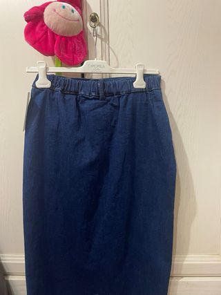 Gonna jeans lunga con spacco