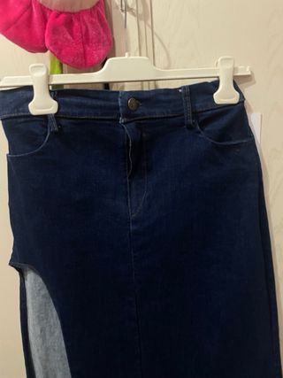 Gonna jeans lunga con spacco