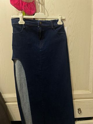 Gonna jeans lunga con spacco
