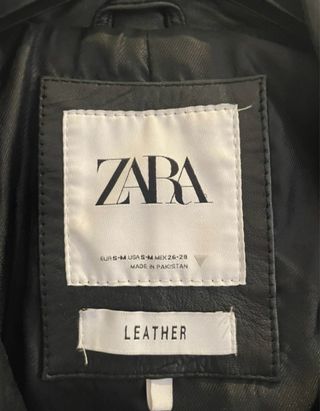 Chaqueta Cuero Oversize Zara Piel Auténtica