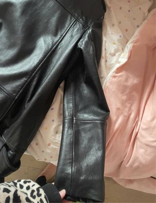 Chaqueta Cuero Oversize Zara Piel Auténtica