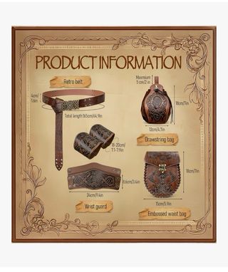 Kit Accesorios Vikingos Marrón Dorado