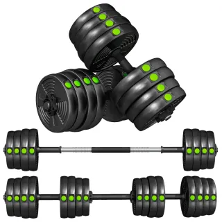 Kit Mancuernas 30kg 2 en 1 con Barra