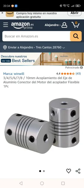 3 Acoplamientos Aluminio RC X 10€