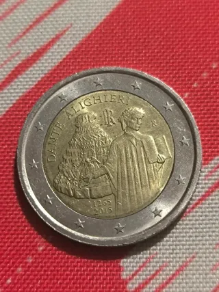Moneta 2 Euro Italia Dante Alighieri