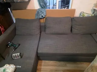 Sofá Cama Gris Tela