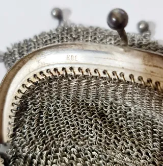 Antiguo monedero doble plata maciza