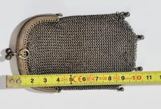 Antiguo monedero doble plata maciza