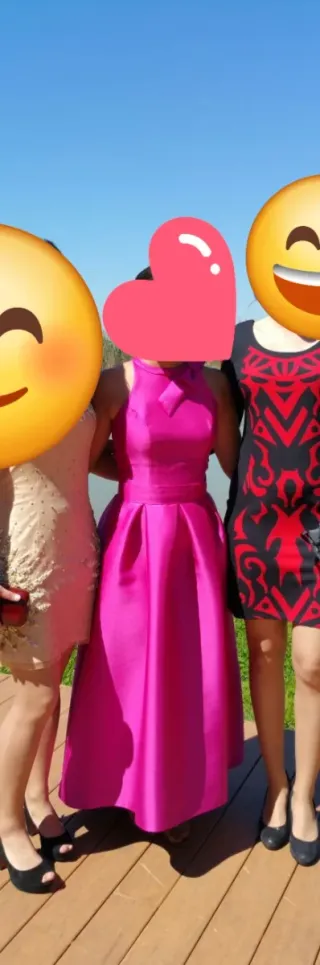 Vestido largo marca Betzzia Fucsia Evento/Boda