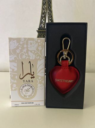 Perfume Yara Lattafa 50ml y Llavero Corazón