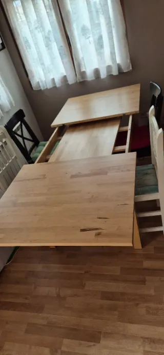 Mesa extensible madera color avellana