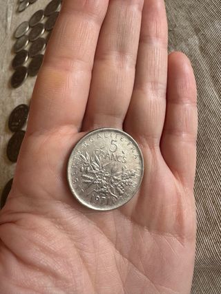 Lote 44 monedas francos franceses antiguos