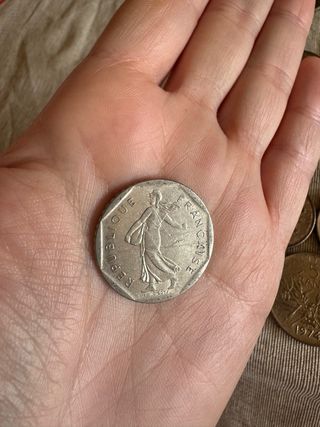 Lote 44 monedas francos franceses antiguos