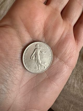 Lote 44 monedas francos franceses antiguos