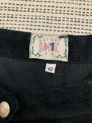 Falda pana negra botones vintage