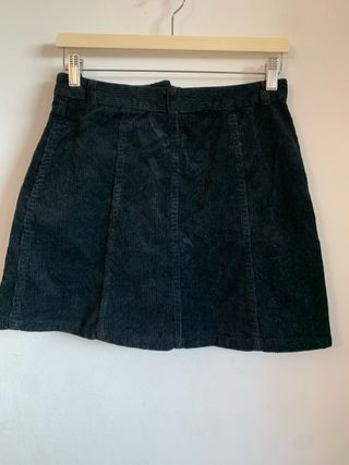 Falda pana negra botones vintage