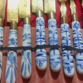 Cubiertos antiguos Uchatius bronce siglo XIX postr