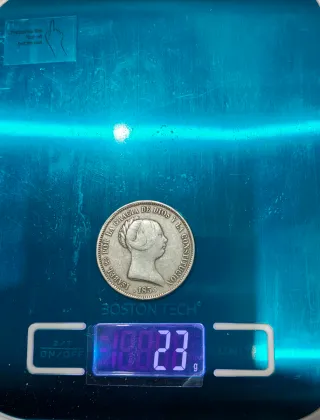 Moneda 20 Reales Plata 1855 Isabel II