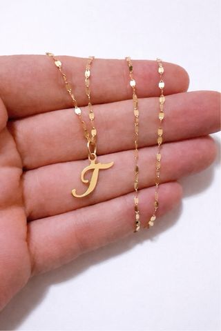Collana con lettera T in oro giallo 18kt 750
