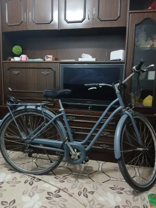 Bicicleta gris en buen estado