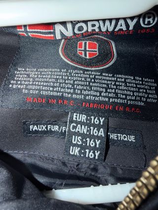 Chaqueta Geographical Norway azul talla 16 Nueva