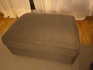 Sofá y puff Ikea KIVIK tela gris oscuro