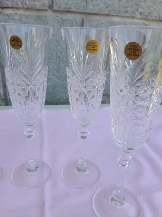 Set 6 Flûte Champagne in Cristallo 24% PbO, nuovi