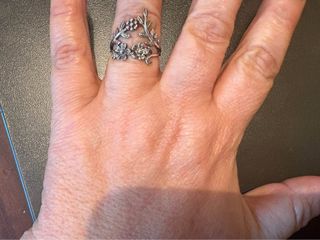 Anello vintage artigianale fiori argento