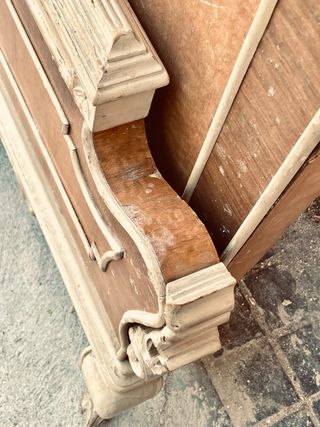 Cabecero y piecero madera antiguo 135-150