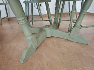 Mesa comedor redonda madera extensible y 6 sillas