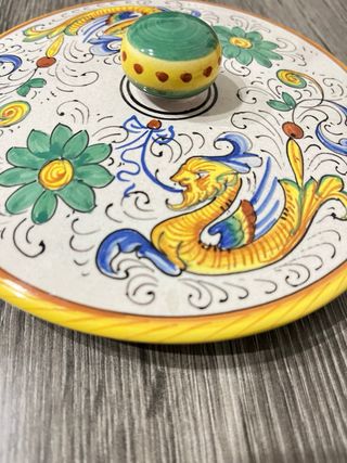 Ceramica Deruta Vintage Coperchio Decorato