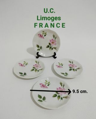 Servicio 4 Platos mantequilla Limoges Flores