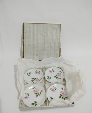 Servicio 4 Platos mantequilla Limoges Flores