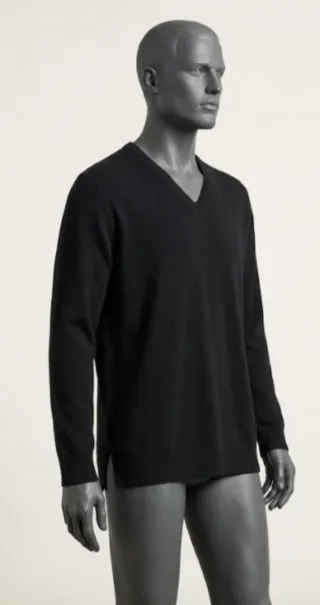 Jersey gris marengo cuello pico