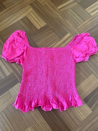Crop top fuxia elasticizzato coquette