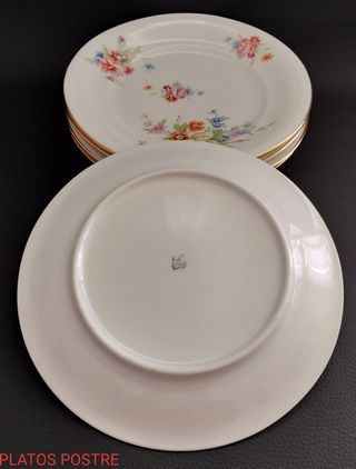 Platos de postre con flores (Set de 5)