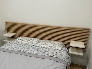 Cabecero y cama de madera de Ikea