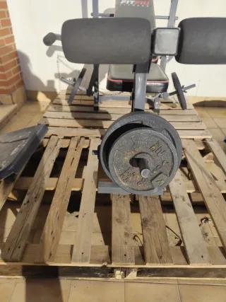 Banco musculación FITFIU + pesas