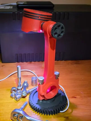 Lámpara LED Mecánica 3D Roja