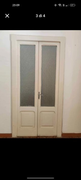 Porta vecchia Milano con vetro satinato