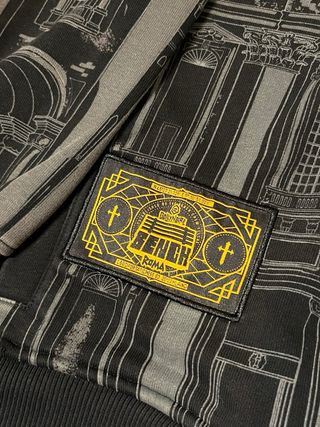 Felpa Dolly Noire con stampa architettura dorata