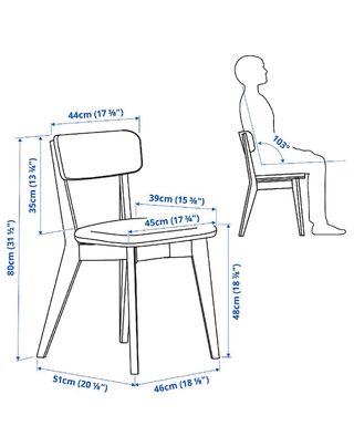 Silla Ikea LISABO Madera y Tela Gris