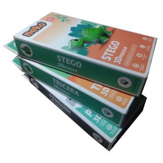 Set 3 PUZZLES 3D- STEGO + PINGÜI + TRICERA
