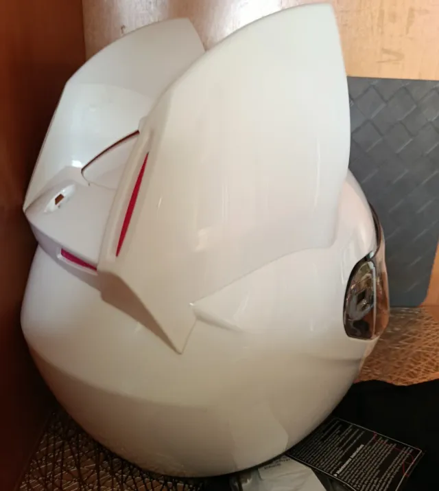 Casco Moto Gatita Orejas Rosa/Blanco 54-56 NUEVO