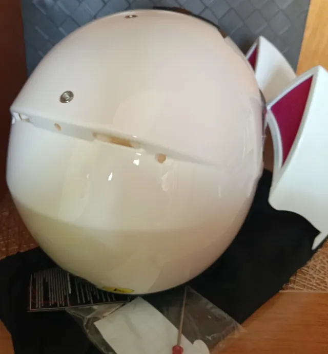 Casco Moto Gatita Orejas Rosa/Blanco 54-56 NUEVO