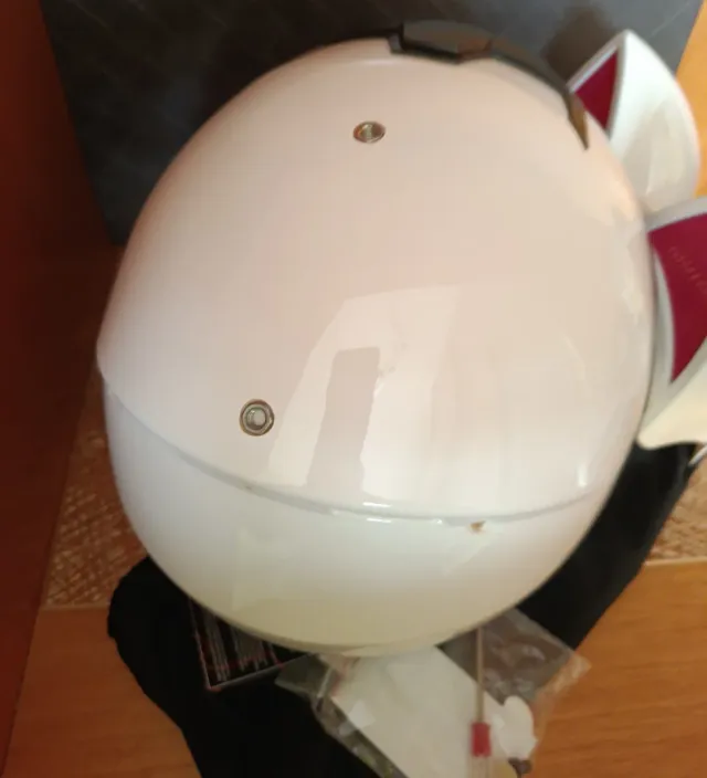 Casco Moto Gatita Orejas Rosa/Blanco 54-56 NUEVO