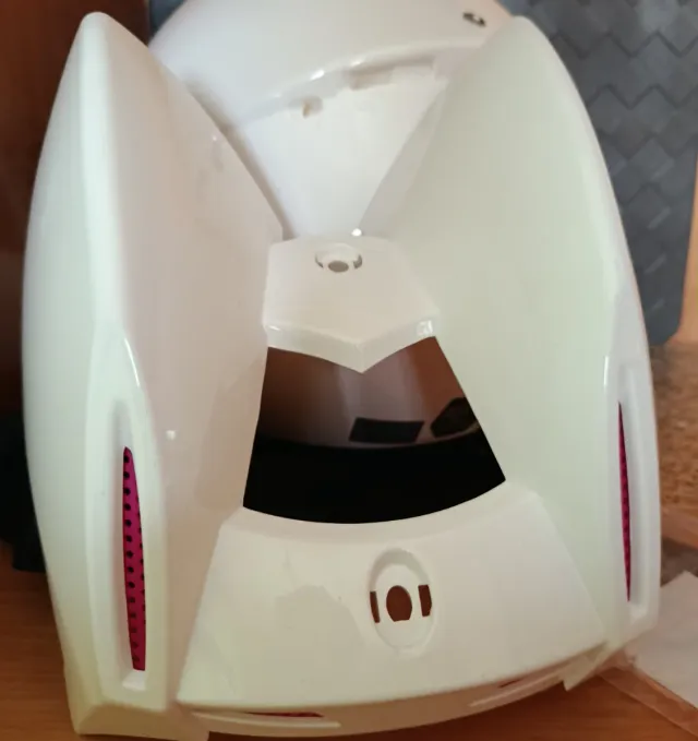 Casco Moto Gatita Orejas Rosa/Blanco 54-56 NUEVO