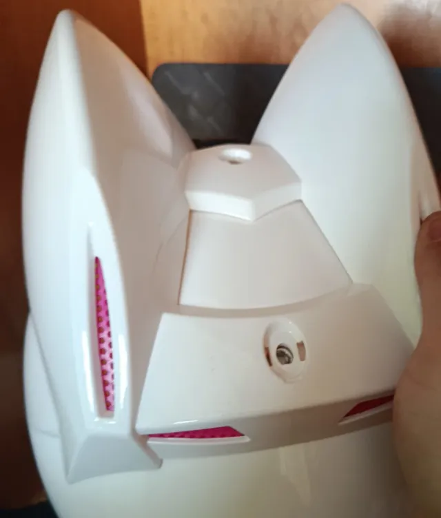 Casco Moto Gatita Orejas Rosa/Blanco 54-56 NUEVO